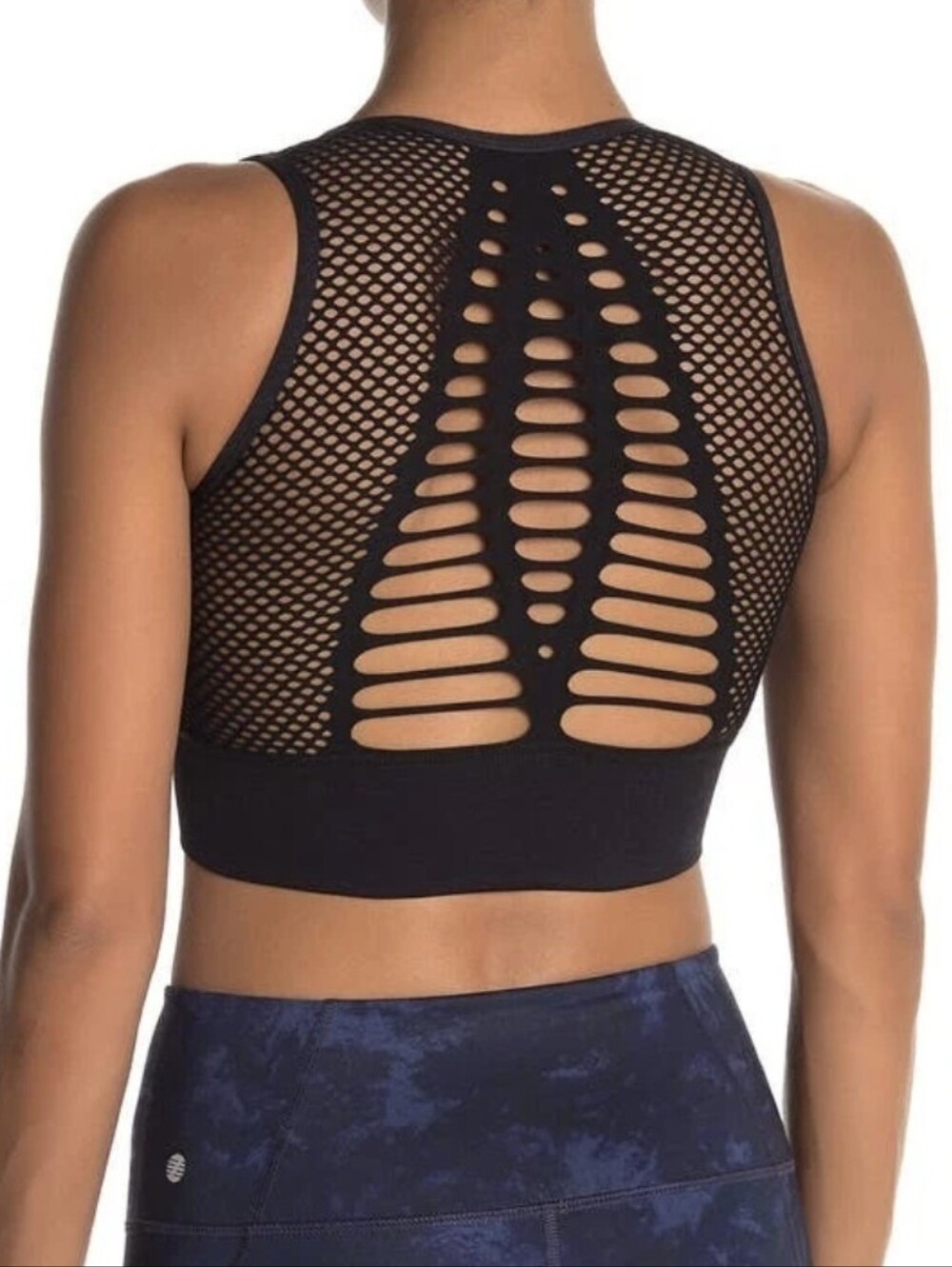 EUC Z By Zella Sashay Seamless black Mesh Sports Bra